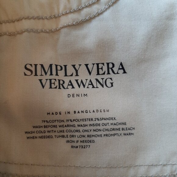 Simply Vera Bootcut Jeans; Vera Wang; Ivory; NWOT; Size 12; Cotton Blend - Picture 4 of 4